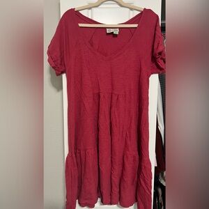 Women's Red V-Neck Top